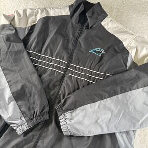 Sports Illustrated Carolina Panthers Full Zip Windbreaker Jacket Black XL Reebok